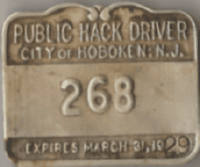 Hoboken New Jersey 1928/29 Public Hack Driver