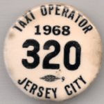 1968 Jersey City New Jersey Taxi Operator