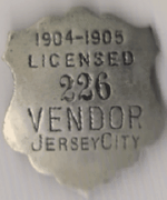 1904/05 Jersey City New Jersey Licensed Vendor