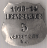 1913/14 Jersey City New Jersey Licensed Vendor