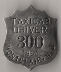 Montclair New Jersey 1961 Taxicab Driver