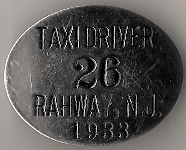 Rahway New Jersey 1933 Taxi Driver