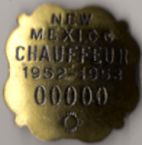1952/53 New Mexico Chauffeur Sample