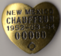 1952/53/54 New Mexico Chauffeur Sample