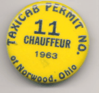 Norwood Ohio 1963 Chauffeur Taxicab Permit