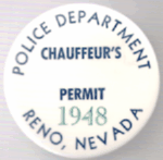 1948 Reno Nevada Chauffeur's Permit Uncirculated