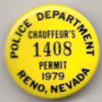 1979 Reno Nevada Chauffeur's Permit