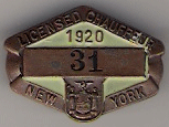 1920 New York Licensed Chauffeur