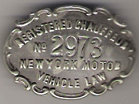 1905 New York Registered Chauffeur