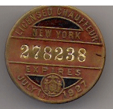 1926/27 New York Licensed Chauffeur
