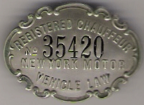 1909 New York Registered Chauffeur