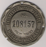 1910 New York Dashboard Disc