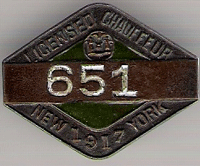 1917 New York Hack Badge Number 651