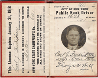 1917/18 New York Hack License