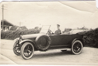 Carl Fredrikson in his car