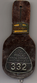 1929/30 New York City Public Hack Driver with Leather Strap