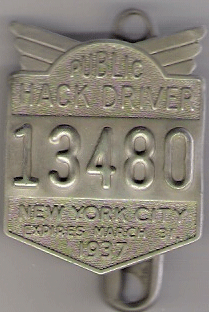 1936/37 New York Public Hack Driver