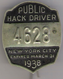 1937/38 New York City Public Hack Driver