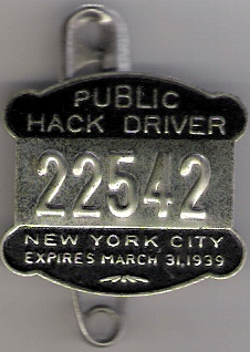 1938/39 New York City Public Hack Driver Match