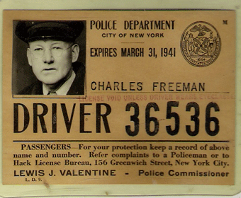 1941 New York Cab Card matching