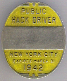 1941/42 New York City Public Hack Driver Yellow Prototype