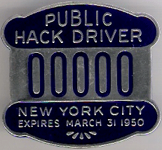 1949/50 New York Public Hack Driver Sample