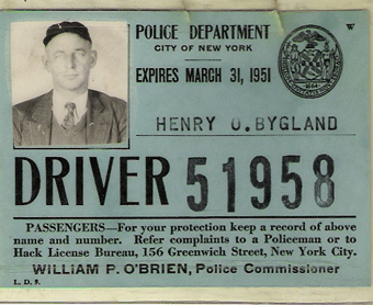 1950/51 New York Hack License matching