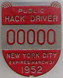 1951/52 New York Public Hack Driver Sample