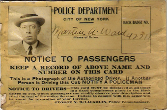 1928/29 New York Hack License