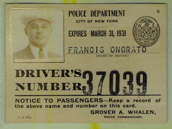 1930/31 New York Hack License