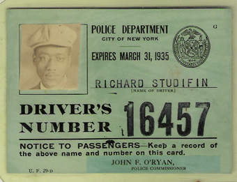 1934/35 New York Hack License