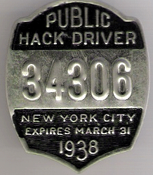 1937/38 New York City Public Hack Driver Match