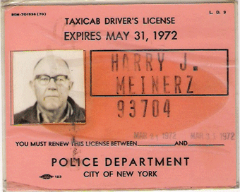 1971/72 New York Hack License