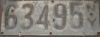 1908 New York License Plate