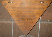 1910 Eight Day Visitor License Plate New York Automobile Driven in New Jersey