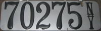 1909 New York License Plate