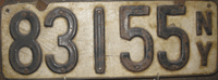 1909 New York License Plate