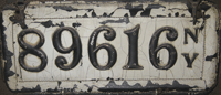 1910 New York License Plate