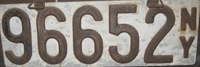 1910 New York License Plate