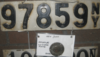 1910 New York License Plate Disc Number 97859 Matches