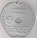 New York Licensed Taxicab Medallion 1968?