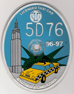 New York Licensed Taxicab Medallion 1996/97