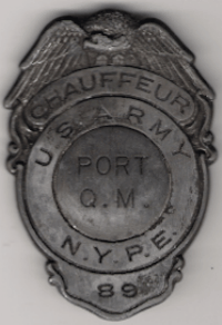 U.S. Army Chauffeur Port Q.M. N.Y.P.