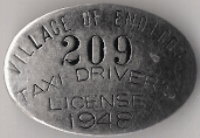 Endicott 1948 Taxi Driver's License