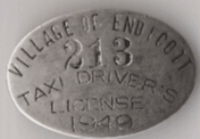 Endicott 1949 Taxi Driver's License