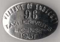 Endicott 1951 Taxi Driver's License