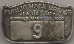 1922/23 New York Public Hack Driver