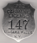 Niagara Falls 1932 Cabman's License