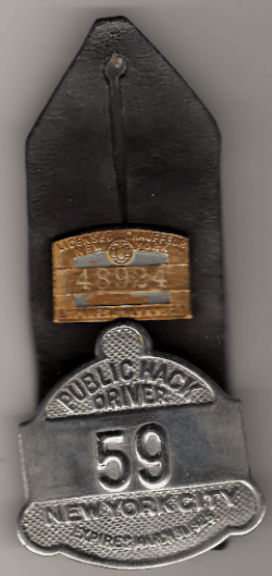 1924/25 New York Public Hack Driver