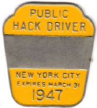 1946/47 New York City Public Hack Driver Sample